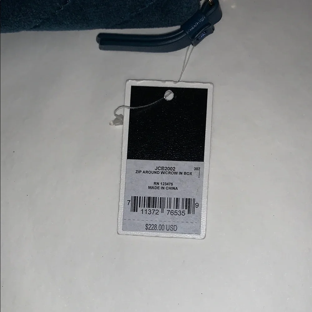 Juicy Couture Blue / Teal Green Quilted Velour Wallet
